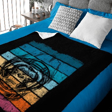 Discover Monkey Lover with Astronauts Helmet Retro Vintage Baby Blankets