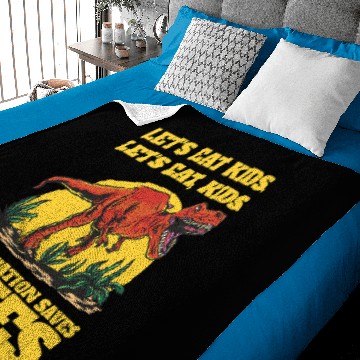 Discover Dinosaur Dino Lets eat kids punctuation saves lives Wordplay dinosaur Baby Blankets