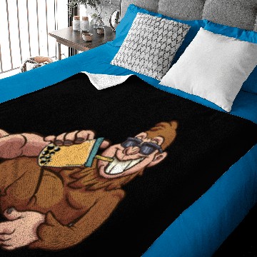 Discover Monkey Lover Funny Monkey Drinking Boba Tea Matching Bubble Milk Tea Baby Blankets