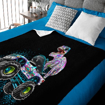 Discover Dinosaur Dino Dino Skull Day of the Deads Monster Truck Dinosaur Sugar Skull Boys Baby Blankets