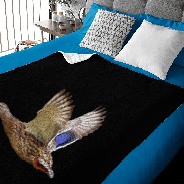 Discover Duck Gift Mallard Duck in Flight Ornithology Baby Blankets
