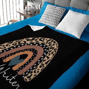 Discover Cute Design Leopard Boho Rainbow for Copy Writer Squad Baby Blankets