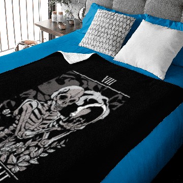 Discover Hermit Skeletons Tarot Card Pagan Goblincore Occult Baby Blankets
