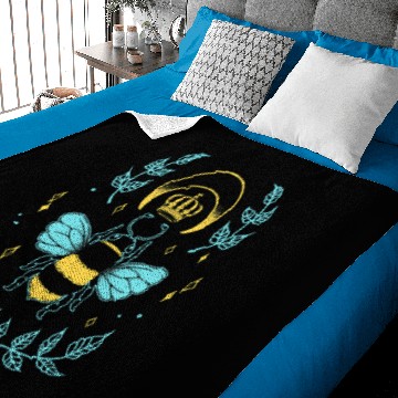 Discover Bee Beekeeping Modern French Queen Bee for Beekeeping Bee Lovers Beekeeper Baby Blankets