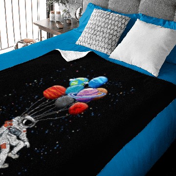 Discover Astronauts Floating Astronaut Balloon Galaxy Futuristic Outer Space Baby Blankets