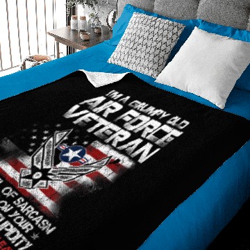 Discover Grumpy Old Air Force Veteran Proud Air Force Dad M Baby Blankets