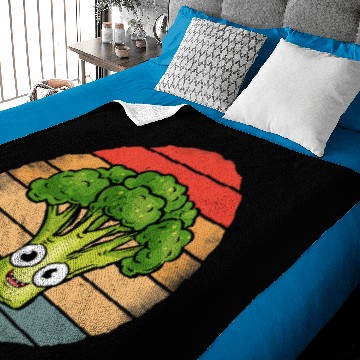 Discover Broccoli Funny Retro vintages Sunset Style Broccoli Lover Baby Blankets