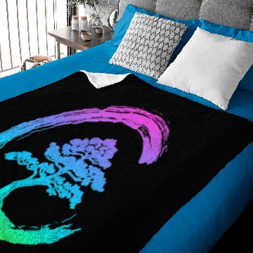 Discover Bonsai Tree Enso Circle Calligraphy Art for Meditation Baby Blankets