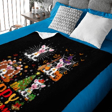 Discover Cattle Cow Halloween Thanksgiving Christmas Cow Hallothanksmas Baby Blankets