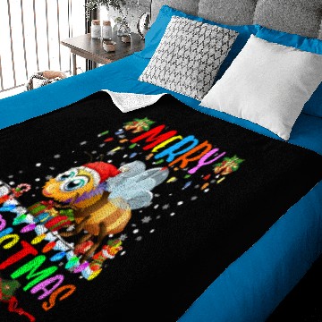Discover Bee Beekeeping xmass Bumble Bee Lighting Santa Merry Christmas Bumble Bee 600 Beekeeper Baby Blankets