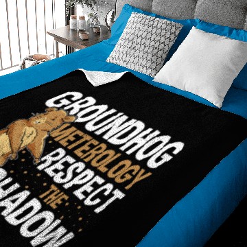 Discover Groundhog Meteorologist Respect Shadow Funny Groundhog Day Baby Blankets