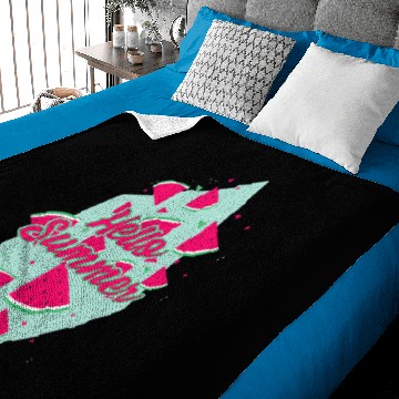 Discover Hello Summer Vacation Beach Watermelon for Melon Lover Baby Blankets