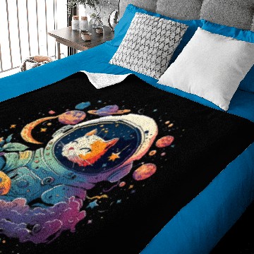 Discover Cat Paws Astronaut Outer Space Kitty on Galaxy Cat Lover 3 Baby Blankets