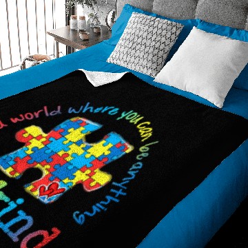 Discover Autistic Be Kind Autism Awareness Puzzle Rainbow Choose Kindness Baby Blankets