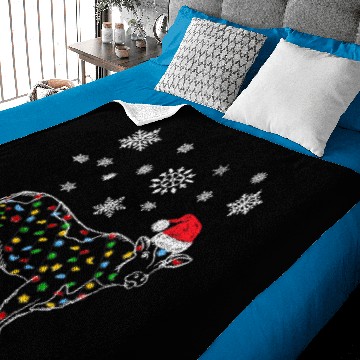 Discover Cattle Cow Christmas Light Tree xmass Snow Lover 4 Baby Blankets
