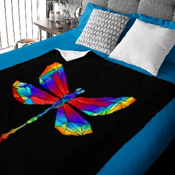 Discover Colourful Polygon Dragonfly I Geometry I Dragonfly Baby Blankets