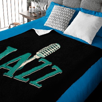 Discover Backprint Jazz Microphone Baby Blankets