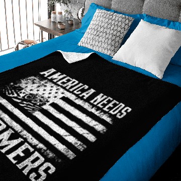 Discover Farm with Flag America Needs Farmers Baby Blankets