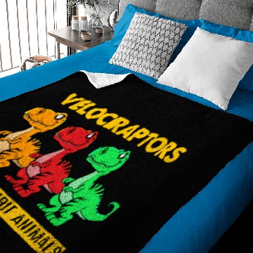 Discover Dinosaur Dino Velociraptor Spirit Animals Reptile Baby Blankets