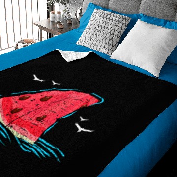 Discover Ocean Shark Fish Fin Watermelon Melon Summer Tropical Fruit Baby Blankets
