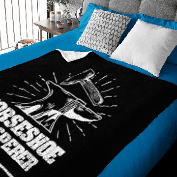 Discover Funny Horse Horseshoe Whisperer Blacksmith Forge 3 Baby Blankets