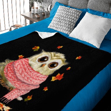 Discover Cute Owl Hello Autumn Maple Owl Leaf Fall Leaves Owl Lover Baby Blankets