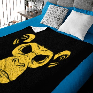 Discover Wild Bad Chimpanzee Grumpy Ape Gorilla Monkey Face Costume Baby Blankets