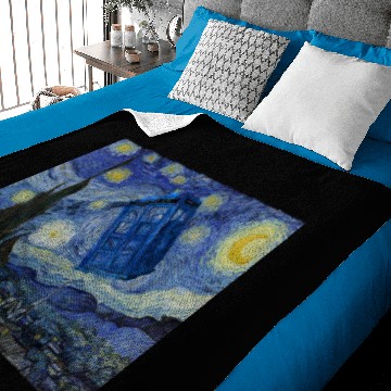 Discover Starry Night Tardis - Tardis - Baby Blankets