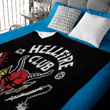 Discover Stranger Things 4 Hellfire Club Skull & Weapons Baby Blankets Baby Blankets