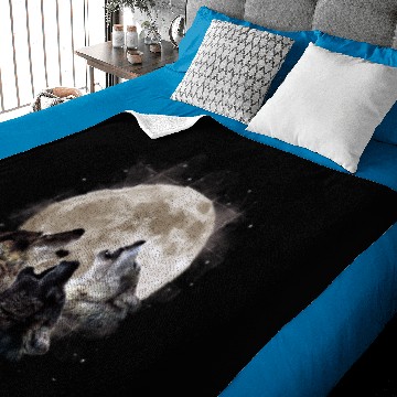 Discover Three Wolves Howling at the Moon Wolf Lover Baby Blankets