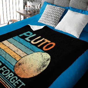 Discover Pluto Never Forget Science Space Graphic Retro Baby Blankets