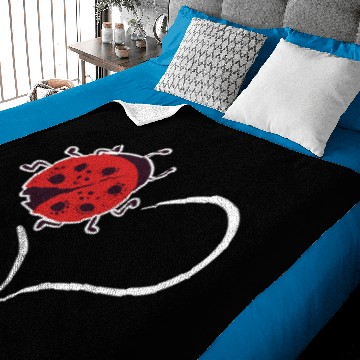 Discover Ladybug Collecting Beetles Bug Heart Baby Blankets