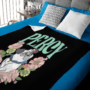 Discover Retro Percy Dog Floral Baby Blankets, Pocahontas Baby Blankets, Disney Dogs Baby Blankets