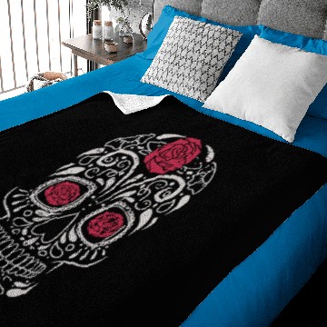 Discover Rose Sugar Skull Baby Blankets