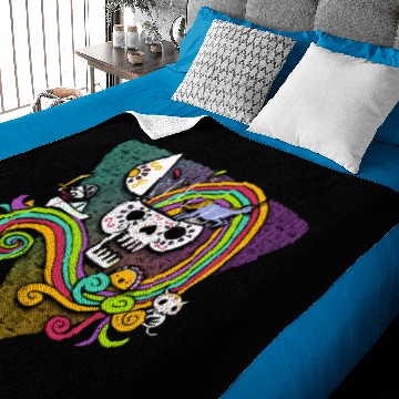 Discover Candy Skull Baby Blankets