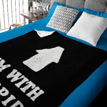 Discover Im With Stupid (2) Baby Blankets