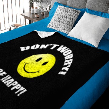 Discover Don't Worry Be Happy w/ Smiley Face Baby Blankets