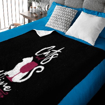 Discover Cats And Wine Makes Everything Fine Cat Wine Lover Baby Blankets