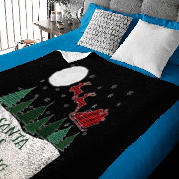Discover Santa is Coming Tartan Present Christmas Tree Baby Blankets