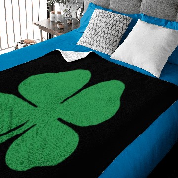 Discover Green 4 Leaf Clover Solid Baby Blankets