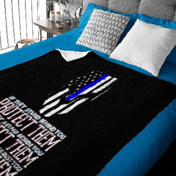 Discover American Warrior Spartan Helmet I Thin Blue Line Baby Blankets
