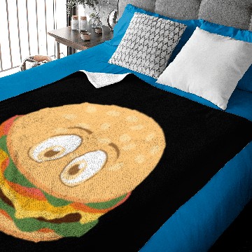 Discover Burger Face Baby Blankets