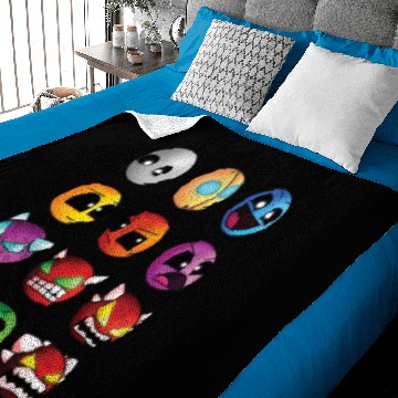 Discover geometry dash difficulty demon faces Baby Blankets