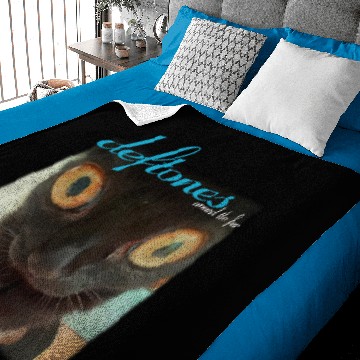 Discover Deftone around the fur cat band Vintage Baby Blankets