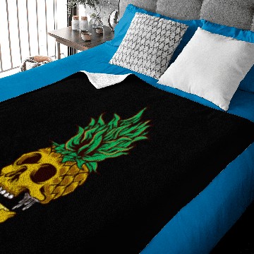Discover Halloween Aloha Pineapple Skull Hawaiian Baby Blankets