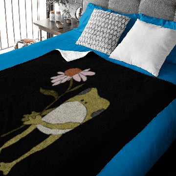 Discover Flower Frog Embroidered Crewneck Baby Blankets