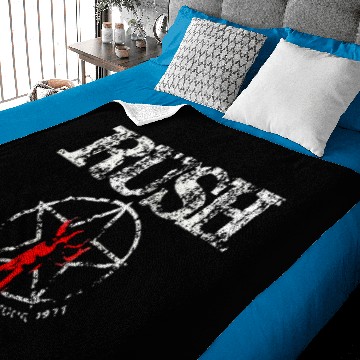 Discover Vintage Red Design Rush Band Logo Baby Blankets.