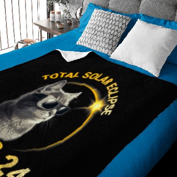 Discover Solar Eclipse 2024 Total Eclipse April 8th 2024 Cat Tie Dye Baby Blankets