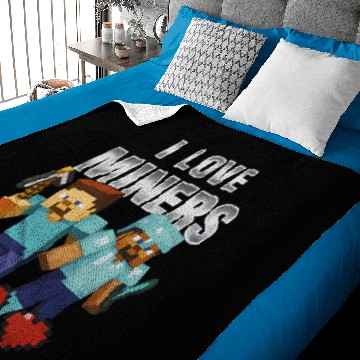 Discover I Love Miners Funny Minecraft Gag Baby Blankets