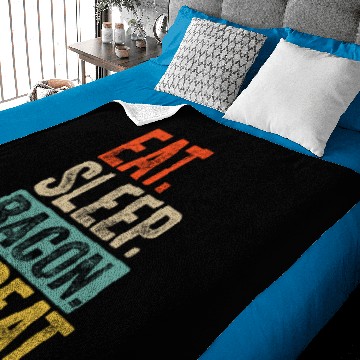 Discover Eat sleep bacon repeat retro vintage Baby Blankets